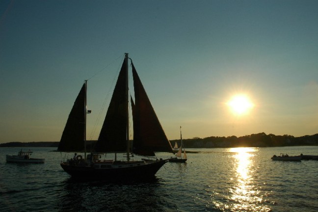 The Pineapple Ketch takes a sunset cruise.