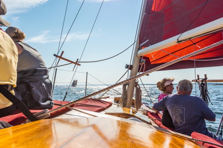 a group of people on a boat